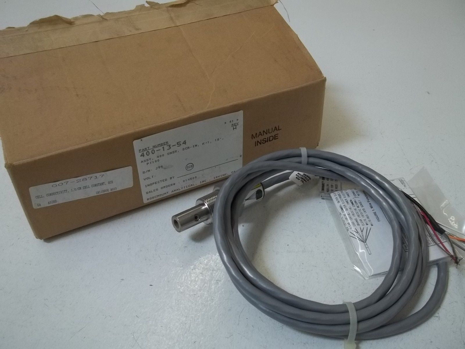 ROSEMOUNT ANALUTICAL 400-13-54 ENDURANCE CONDUCTIVITY SENSOR *NEW IN BOX*