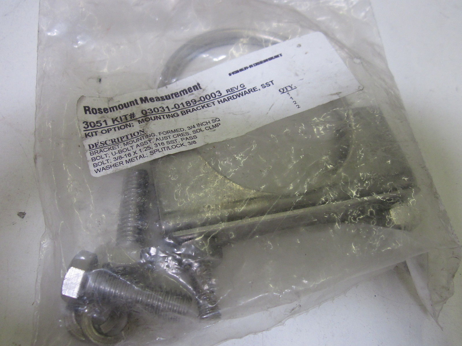ROSEMOUNT 03031-0189-0003 U-BOLT ASSEMBLY *NEW IN FACTORY BAG*