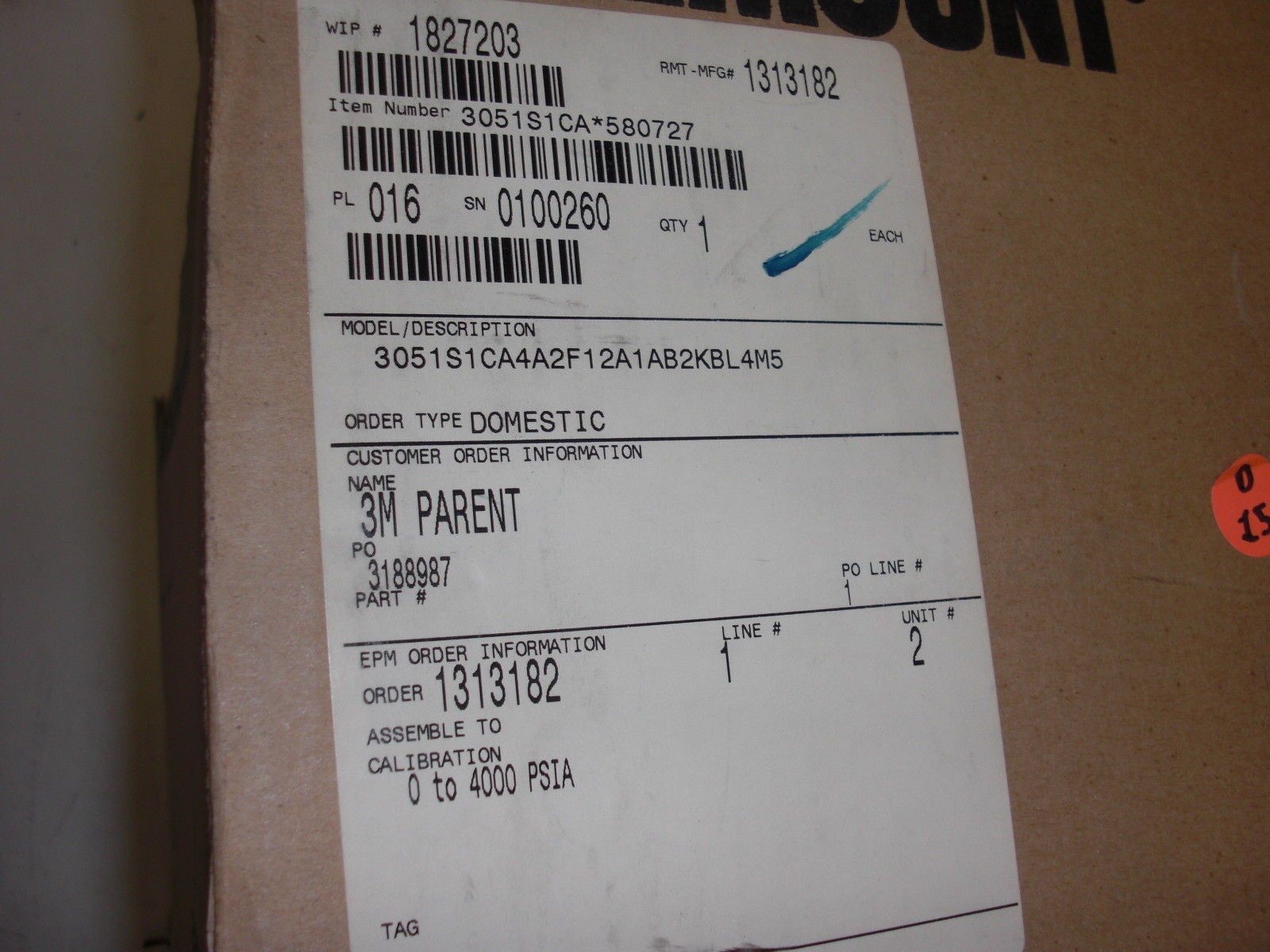 ROSMOUNT 3051S1CA4A2F12A1AB2KBL4M5 *NEW NO BOX*