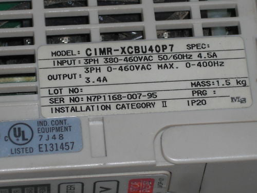 SAFTRONICS VSM MINI-DRIVE CIMR-XCBU40P7 AC INVERTER DRIVE *USED*