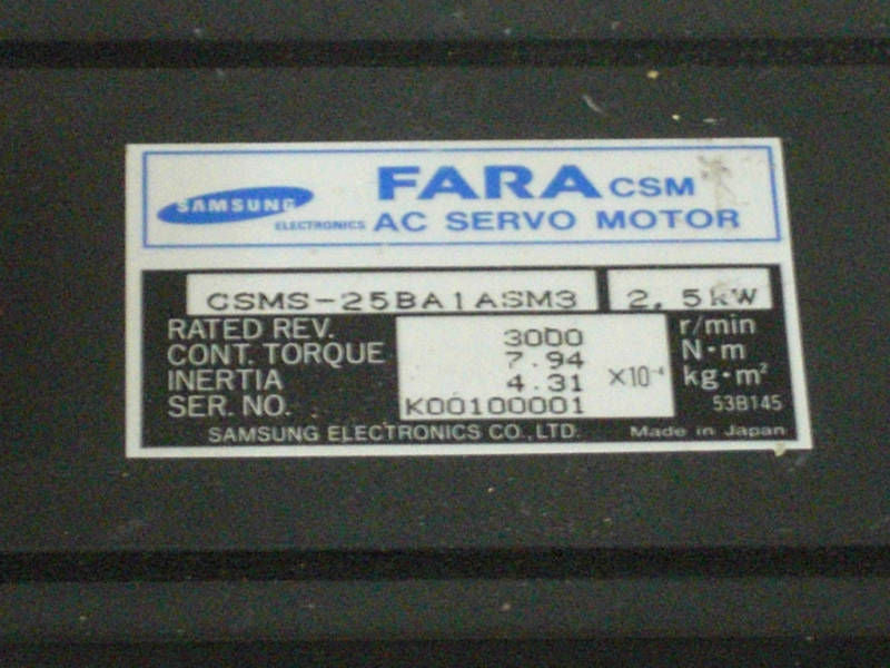 SAMSUNG AC SERVO MOTOR CSMS-25BA1ASM3 *USED*