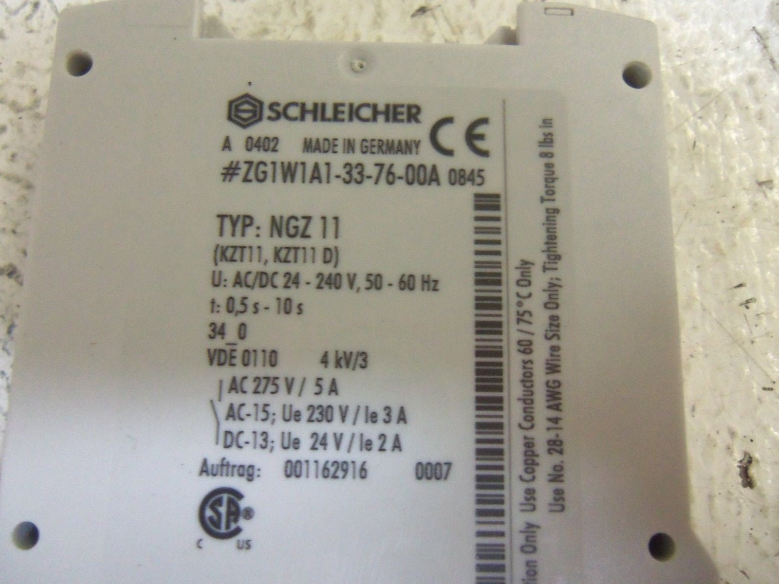 SCHLEICHER NGZ 11 RELAY *USED*
