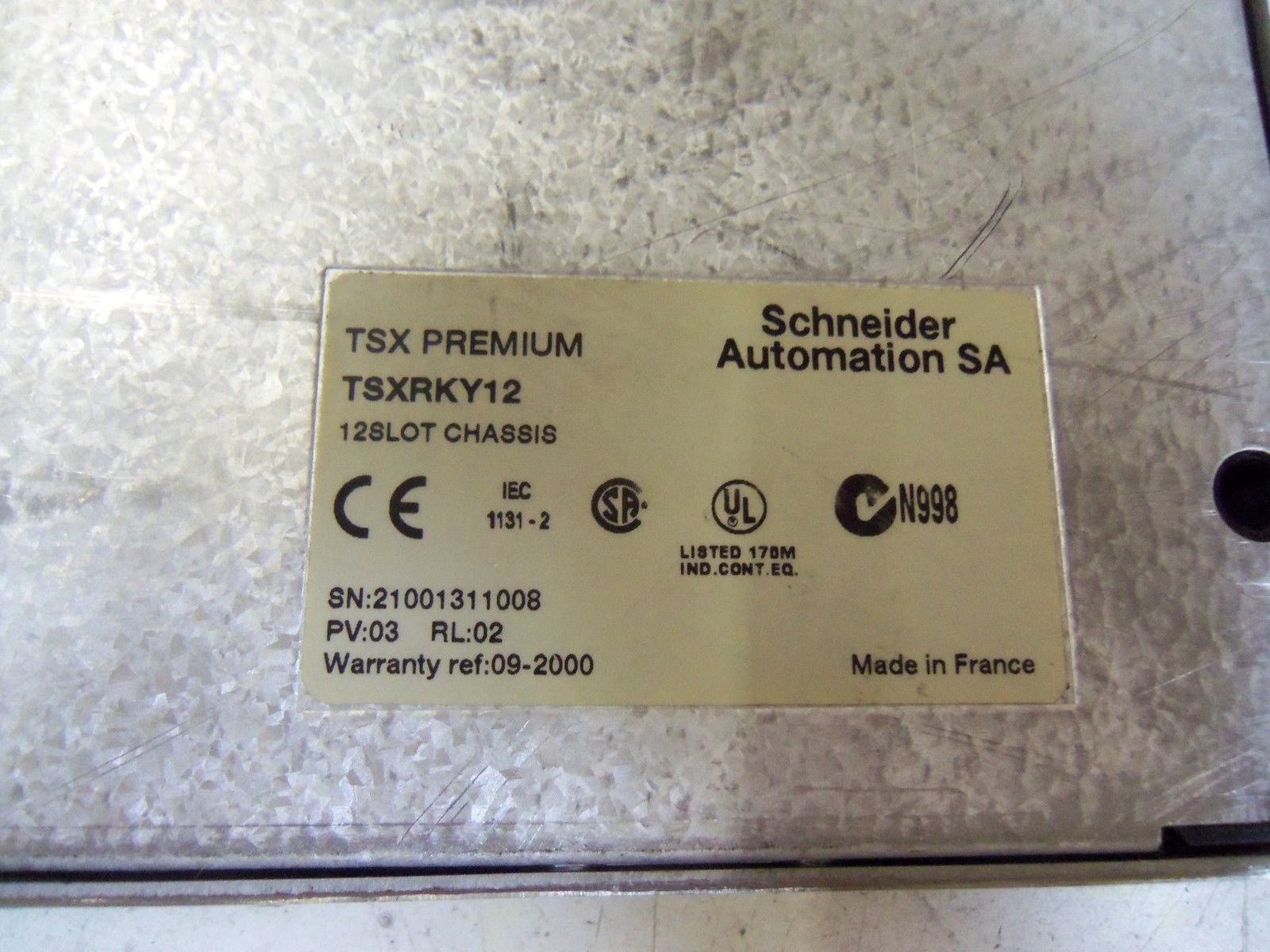 SCHNEIDER AUTOMATION TSXRKY12  12 SLOT CHASSIS *USED*