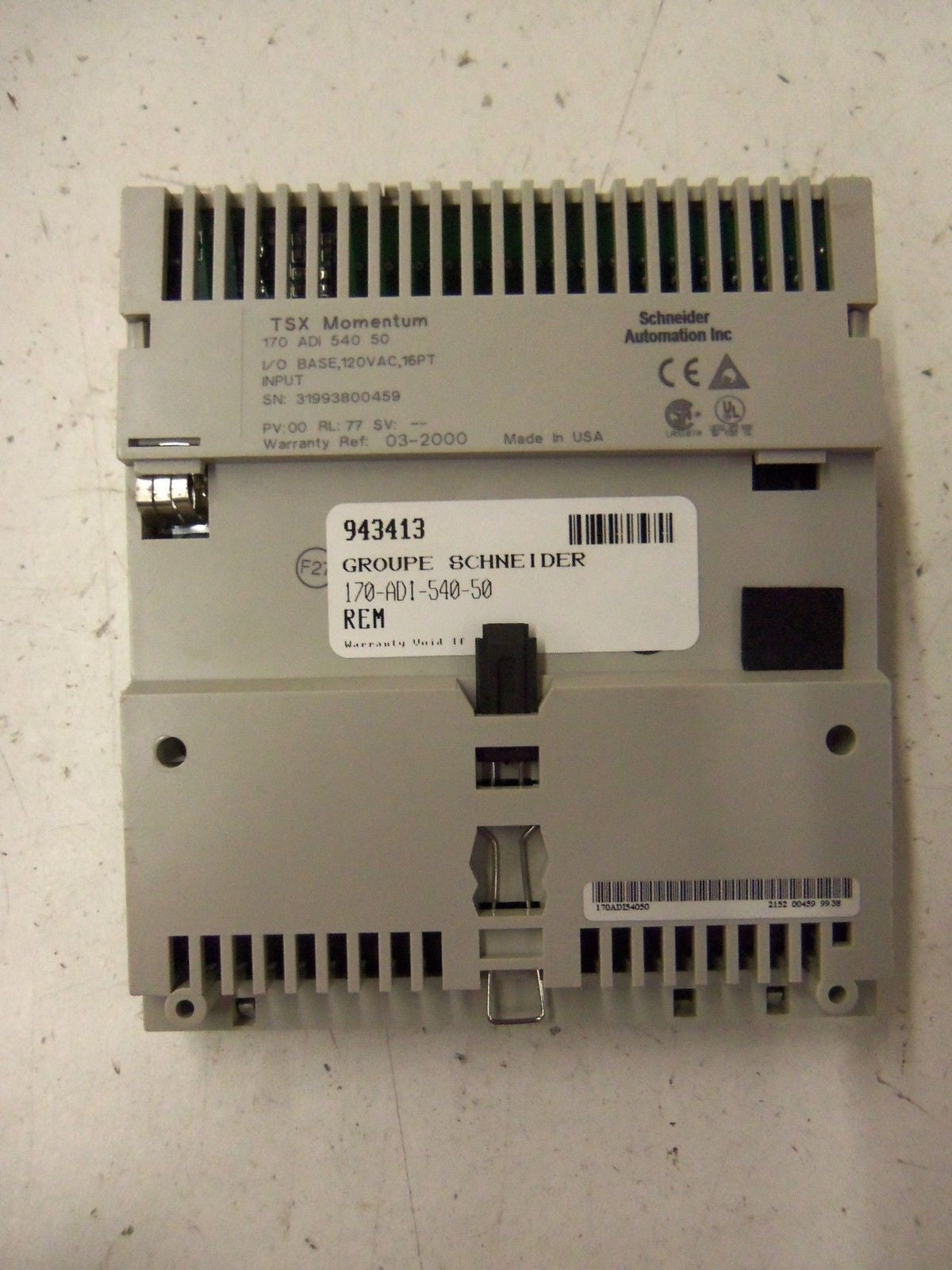 SCHNEIDER AUTOMATION TSX MOMENTUM 170 ADI 540 50 I/O BASE *NEW NO BOX*