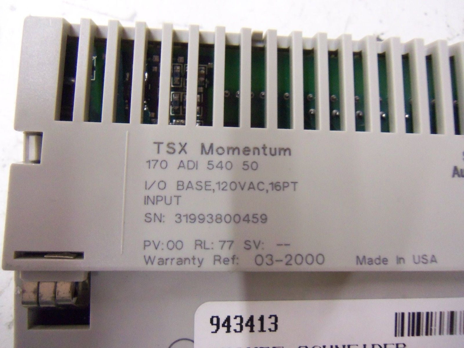 SCHNEIDER AUTOMATION TSX MOMENTUM 170 ADI 540 50 I/O BASE *NEW NO BOX*