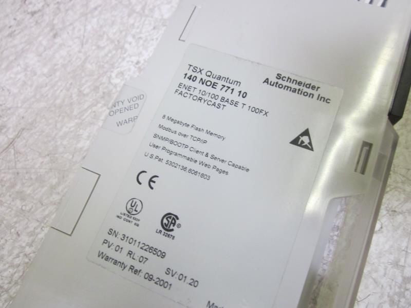 SCHNEIDER AUTOMATION TSX QUANTUM 140 NOE 771 10 ENET 10/100 BASE + 100FX *USED*
