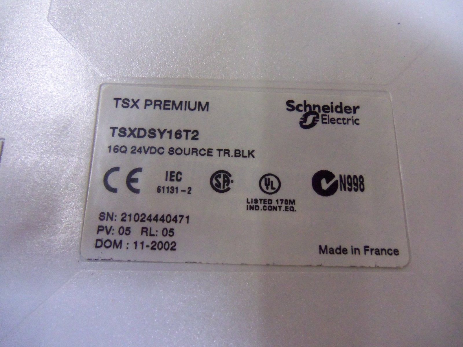 SCHNEIDER ELECTRIC TSXDSY16T2 *USED*