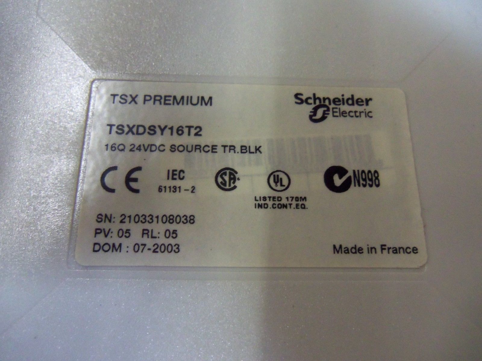 SCHNEIDER ELECTRIC TSXDSY16T2 / TSXBLY01 *USED*