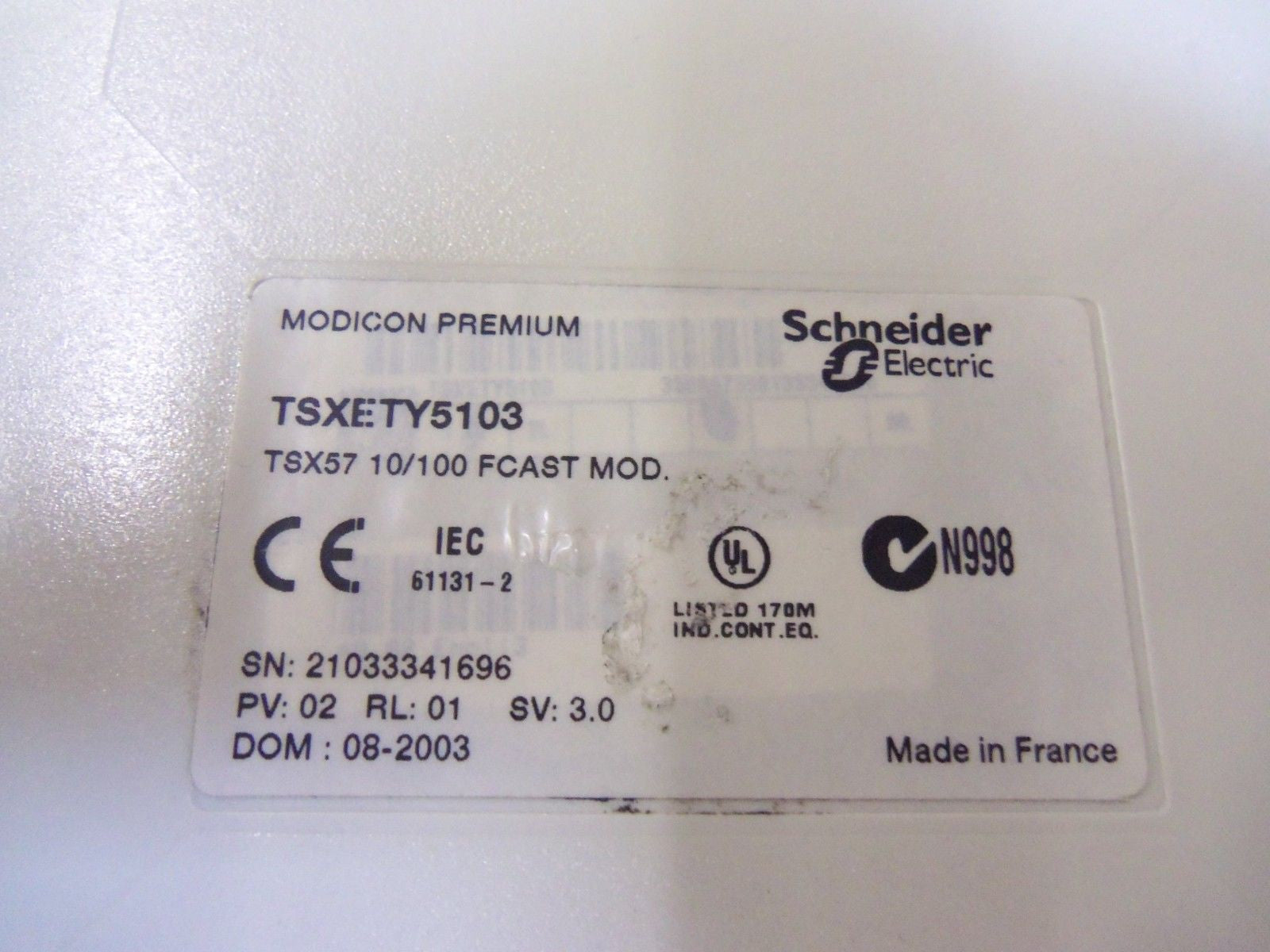 SCHNEIDER ELECTRIC TSXETY5103 *USED*