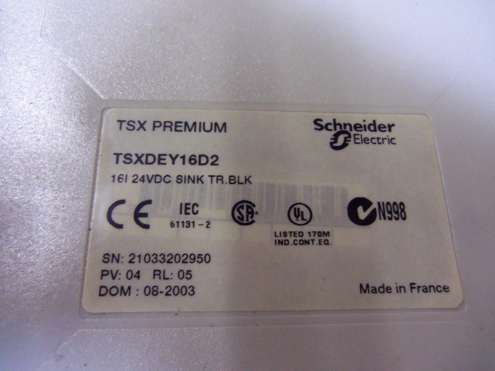 SCHNEIDER ELECTRIC TSXDEY16D2 / TSXBLY01 *USED*