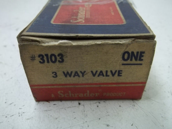 SCHRADER 3103 3-WAY VALVE *NEW NO BOX*