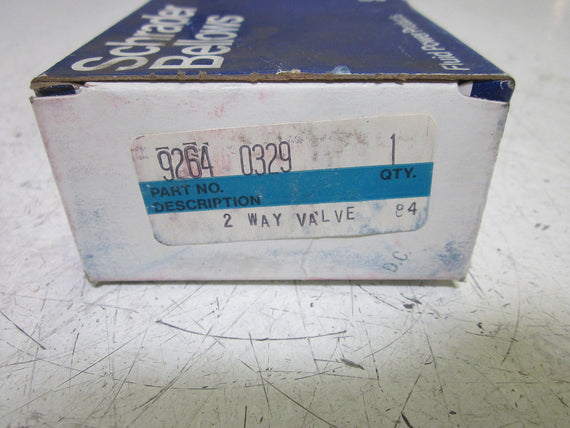 SCHRADER 9264-0329 2-WAY VALVE *NEW IN BOX*