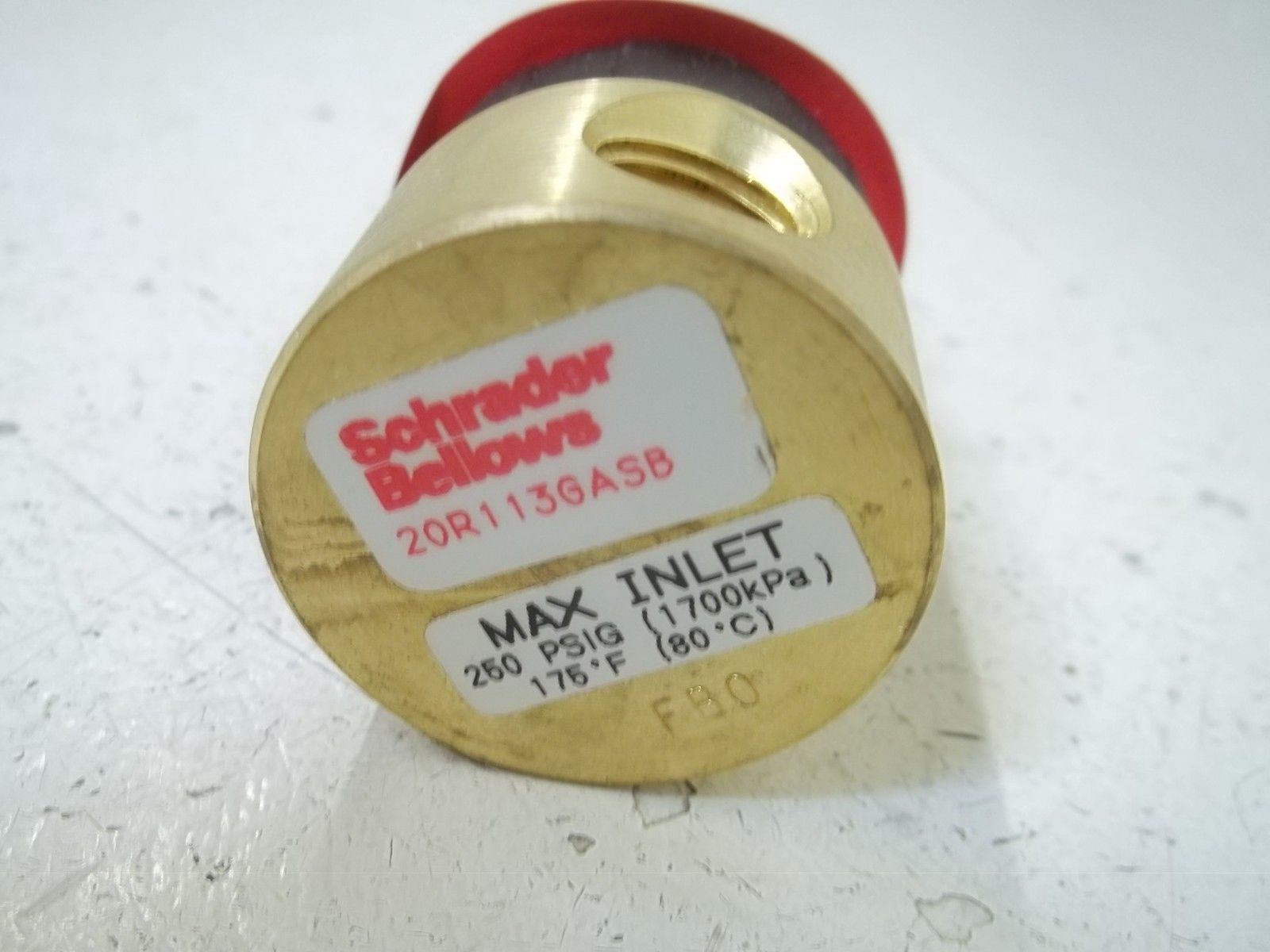SCHRADER BELLOWS 20R113GASB 1/4" BRASS REG 0-125PSI N-RELV *NEW IN BOX*
