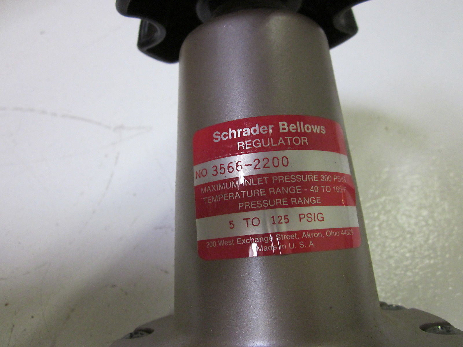 SCHRADER BELLOWS 3566-2204 REGULATOR 5-125 PSIG *USED*