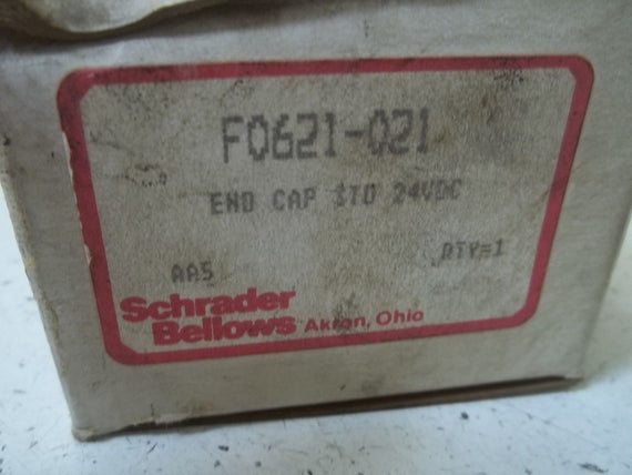 SCHRADER BELLOWS F0621-021 END CAP 24VDC *NEW IN BOX*