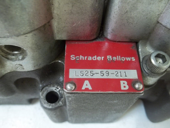 SCHRADER BELLOWS L525-59-21 DOUBLE SOLENOID VALVE *USED*