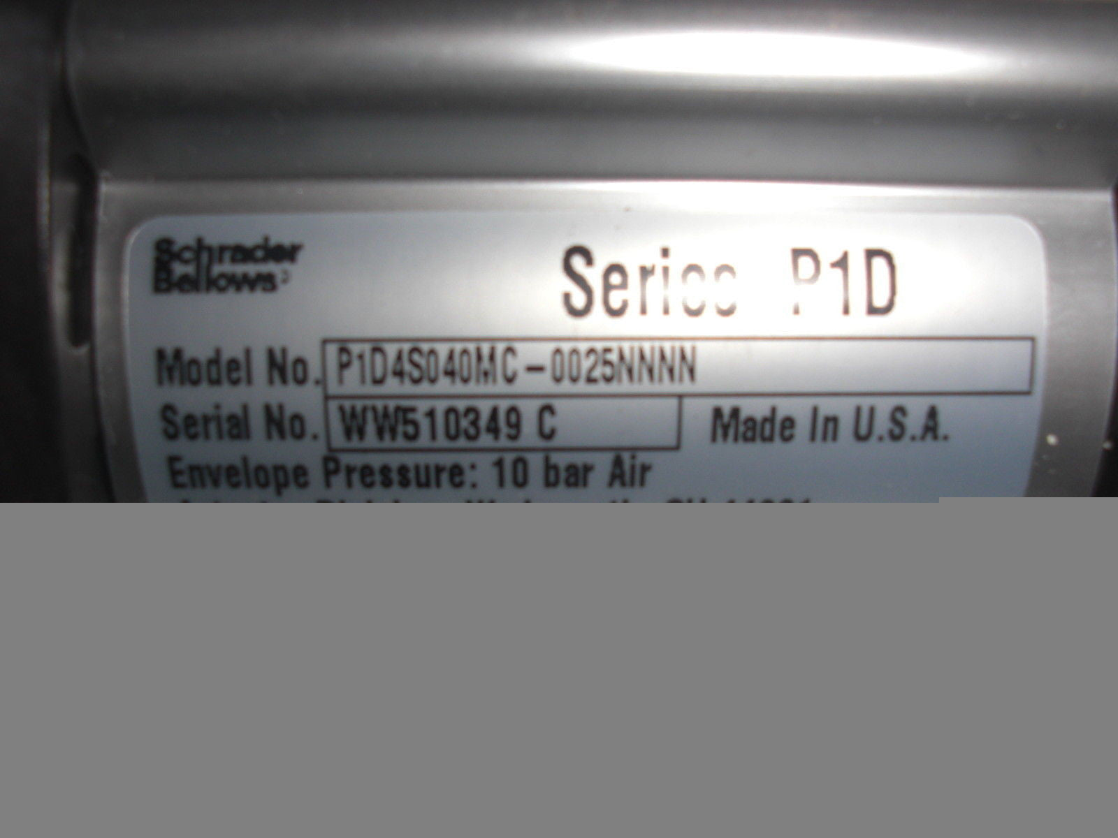 SCHRADER BELLOWS P1D4S040MC-0025NNNN PNEUMATIC CYLINDER *NEW NO BOX*