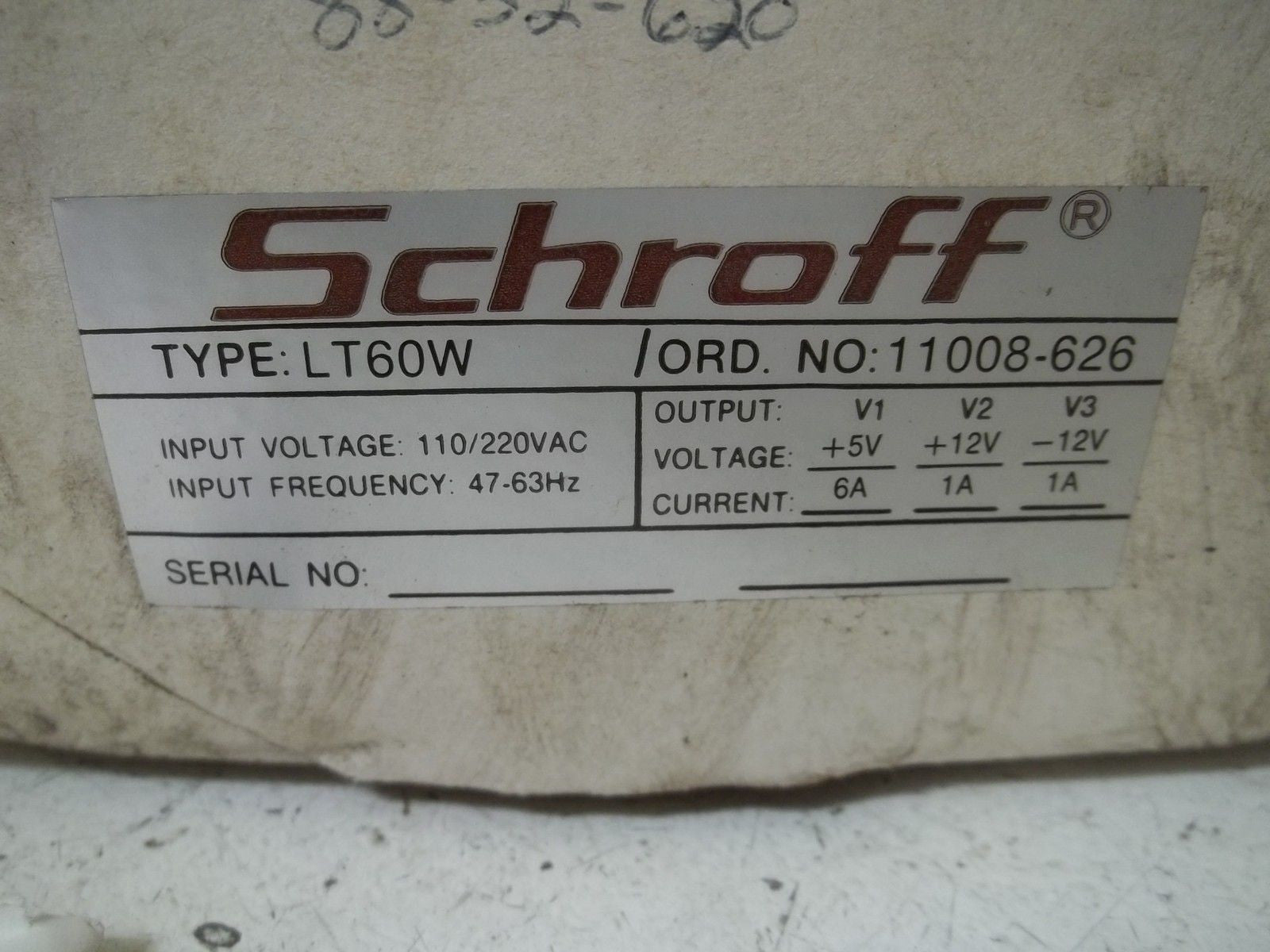 SCHROFF LT60W POWER SUPPLY *NEW IN BOX*