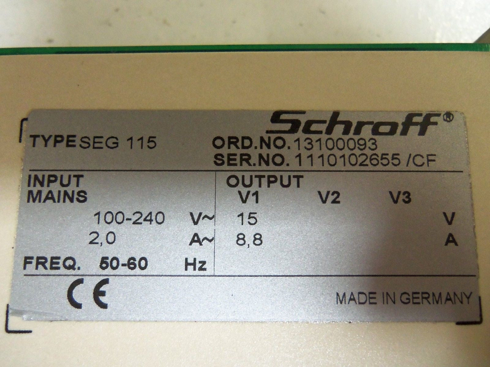 SCHROFF SEG115 POWER SUPPLY *NEW IN BOX*
