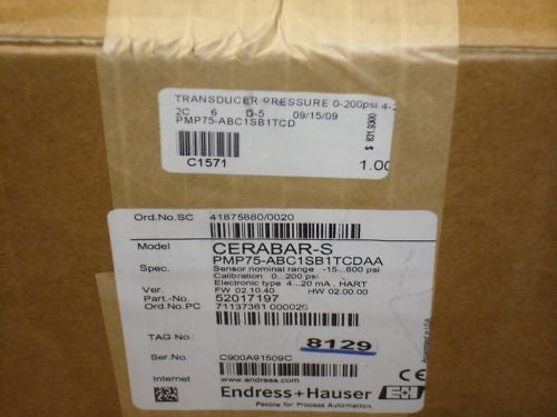 ENDRESS+HAUSER CERABAR S PMP75-ABC1SB1TCDAA PRESSURE TRANSMITTER*FACTORY SEALED*