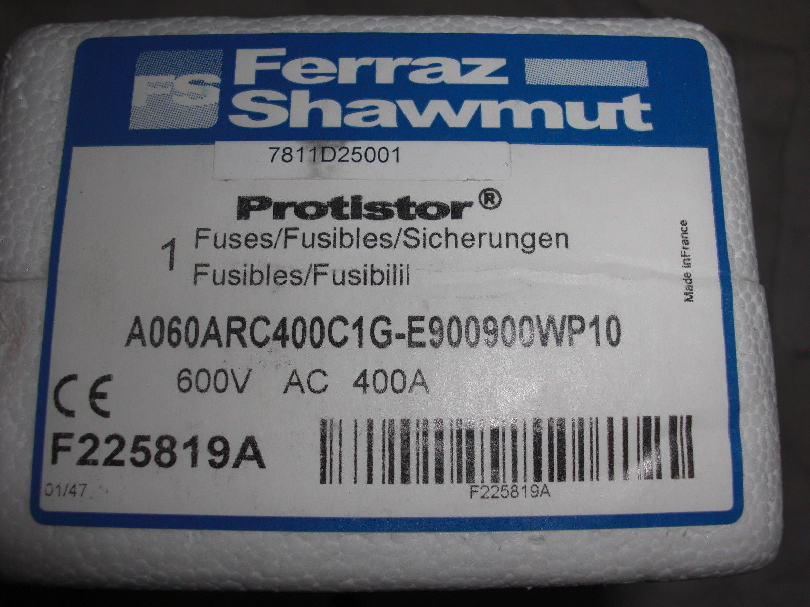 FERRAZ SHAWMUT A-060-ARC-400-C1G-E900900WP10 *FACTORY SEALED*