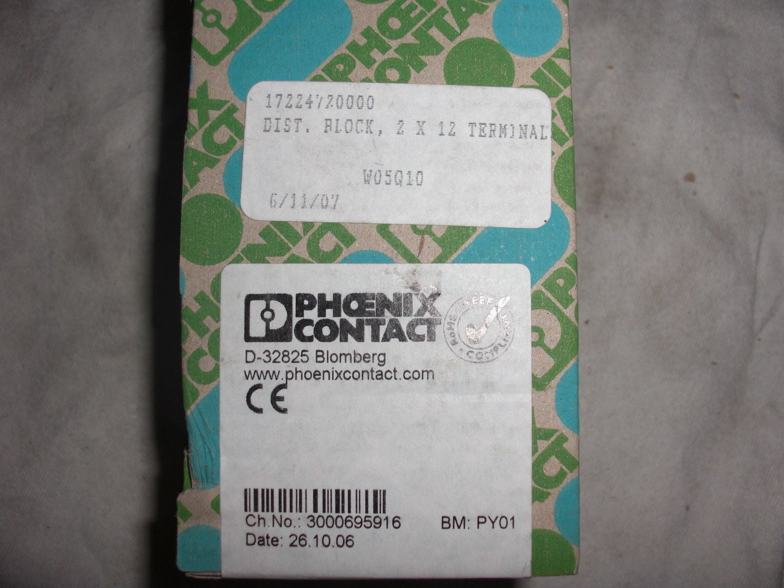 PHOENIX CONTACT FLK-PVB 2/24 *FACTORY SEALED*