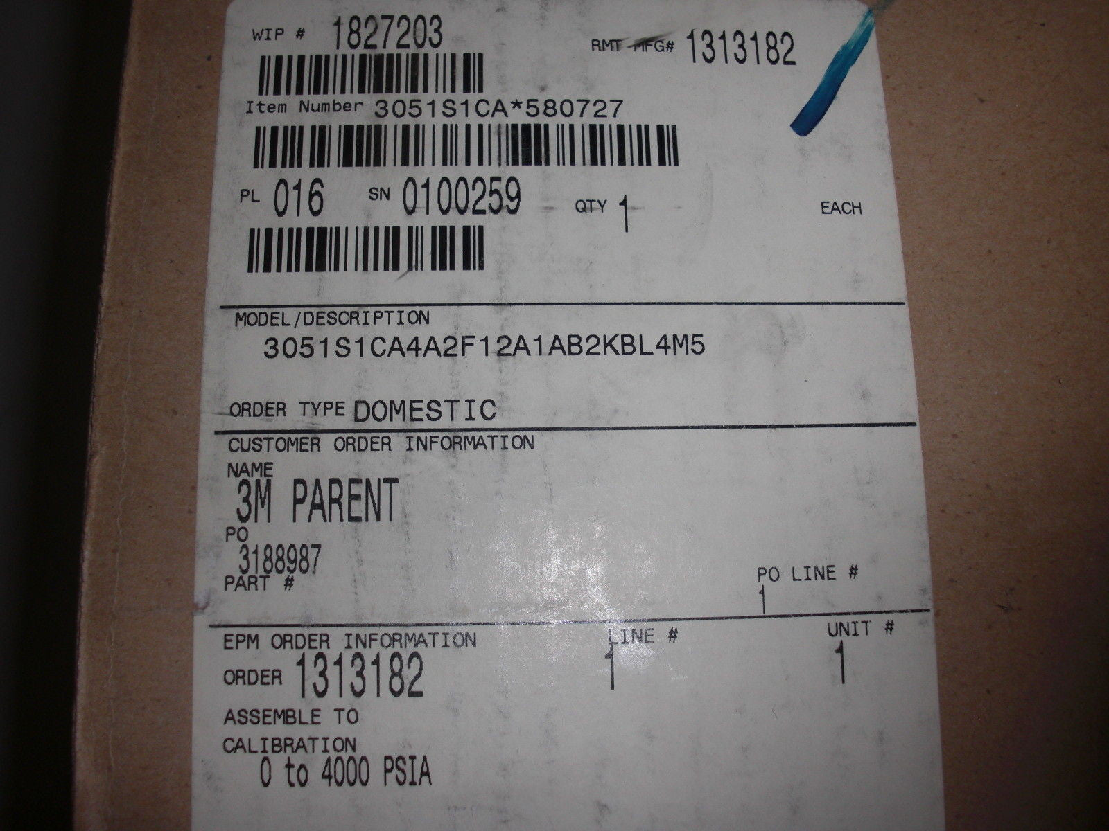ROSMOUNT 3051S1CA4A2F12A1AB2KBL4M5 *FACTORY SEALED*