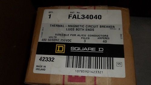 SQUARE D CIRCUIT BREAKER FAL34040 *FACTORY SEALED*