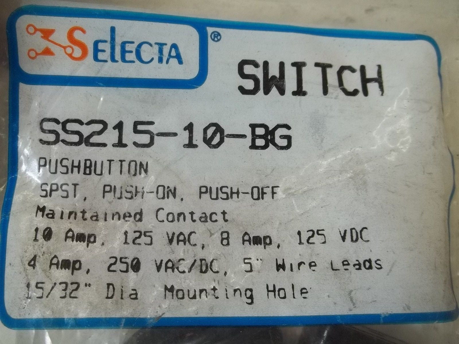 SELECTA SS215-10-BG SWITCH *NEW IN A FACTORY BAG*