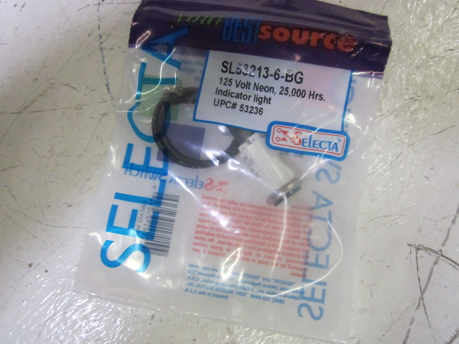 SELECTRA SL53213-6-BG GREEN INDICATOR LIGHT 125V * NEW IN A FACTORY BAG *