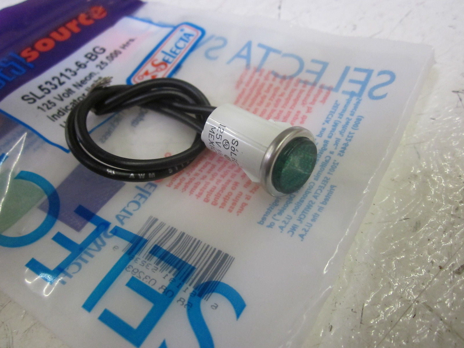 SELECTRA SL53213-6-BG GREEN INDICATOR LIGHT 125V * NEW IN A FACTORY BAG *
