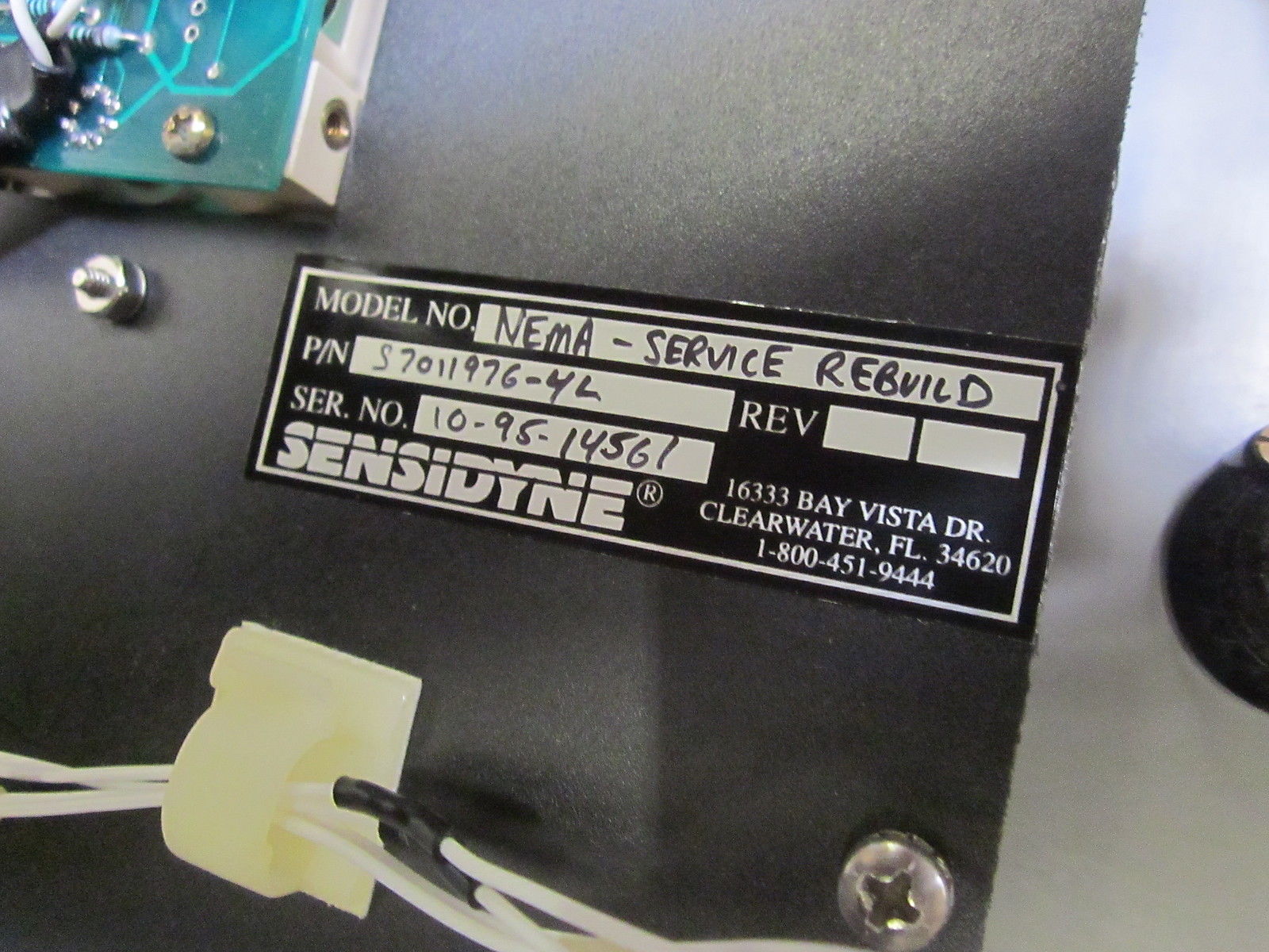 SENSIDYNE 7010697-1 COMBUSTION MODULE  VYNCO S-536055 ENCLOSURE (AS PIC.) *USED*