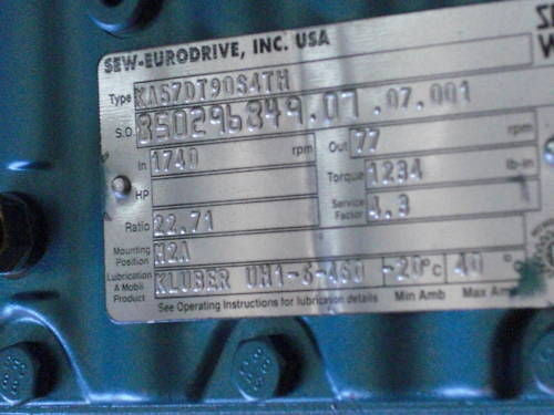 SEW-EURODRIVE KA57DT90S4TH   HP 1.5 *NEW*