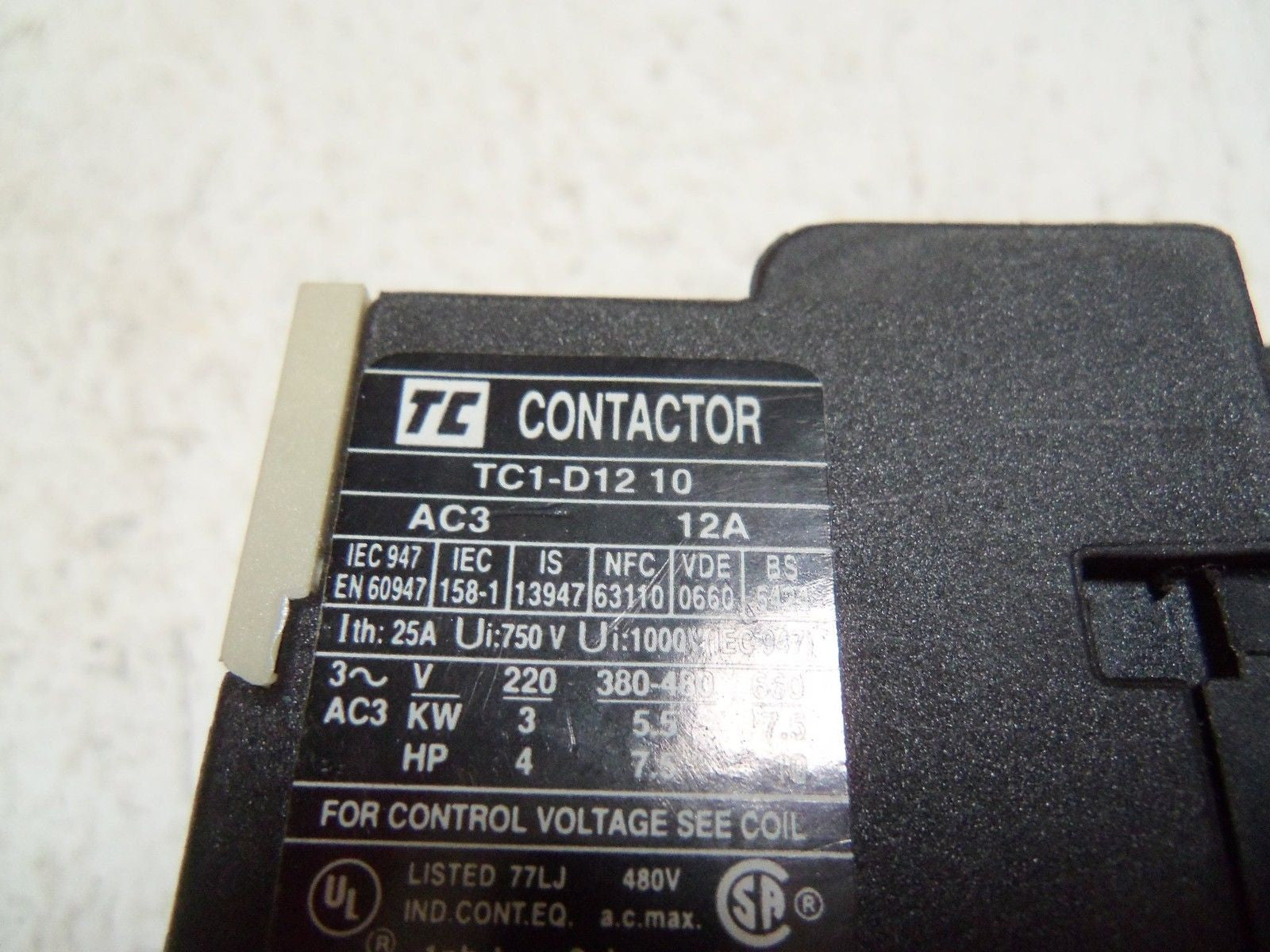 SHAMROCK CONTROLS TC1D1210-B6 CONTACTOR *NEW IN BOX*