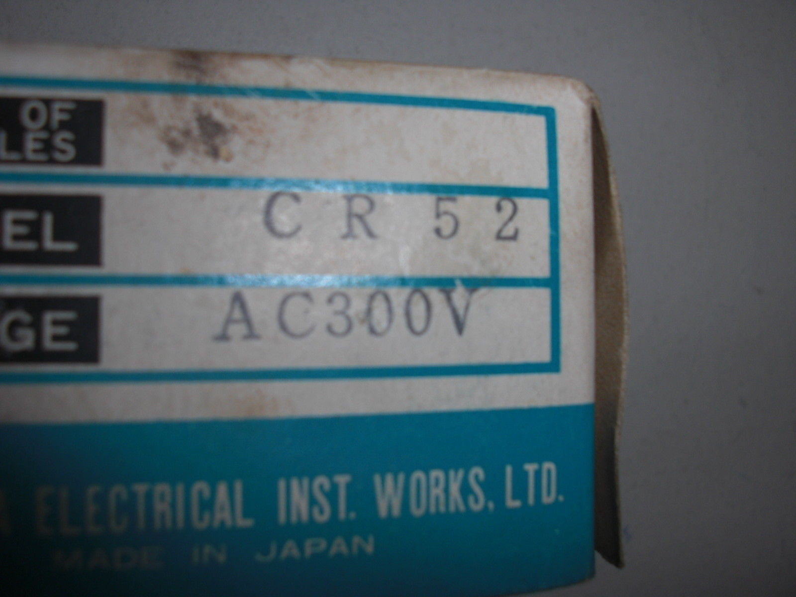 SHINOHARA ELECTRIC CR52 *NEW IN BOX*