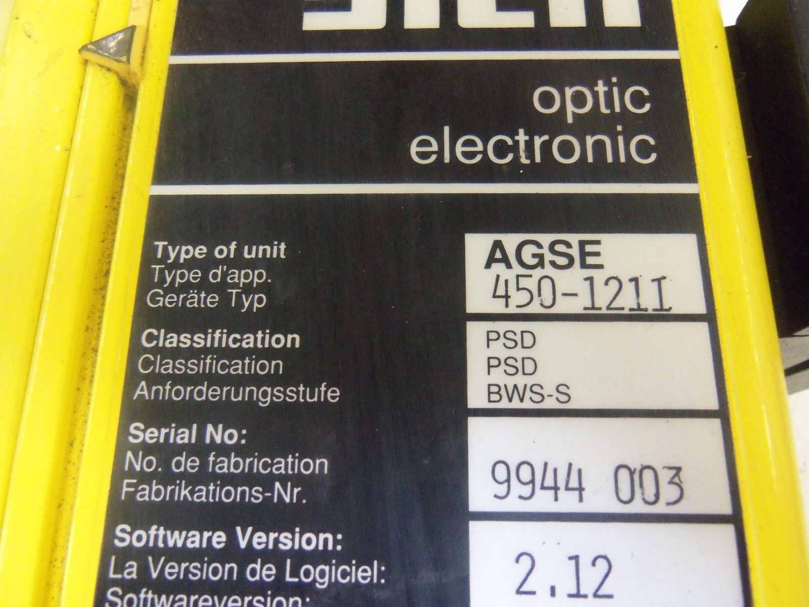 SICK AGSE 450-1211 *USED*