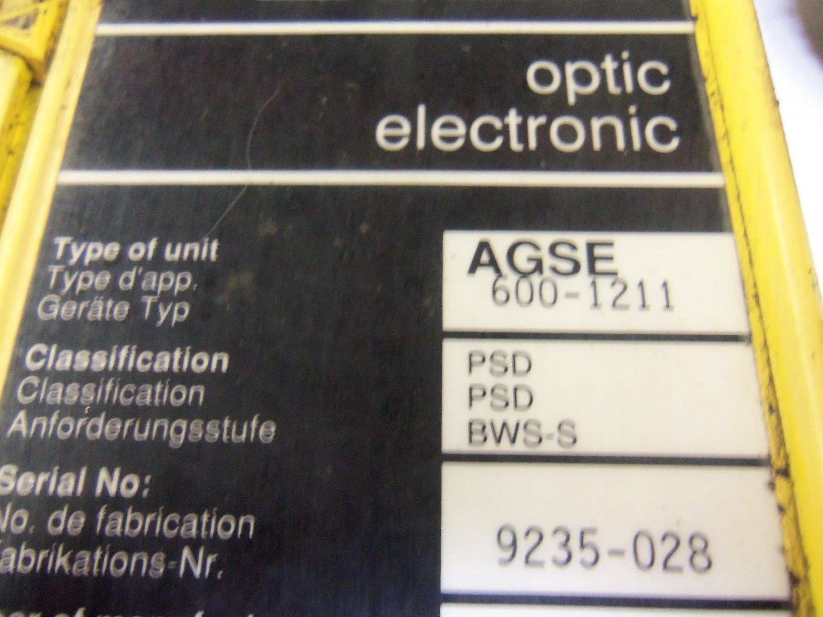 SICK AGSE 600-1211 *USED*