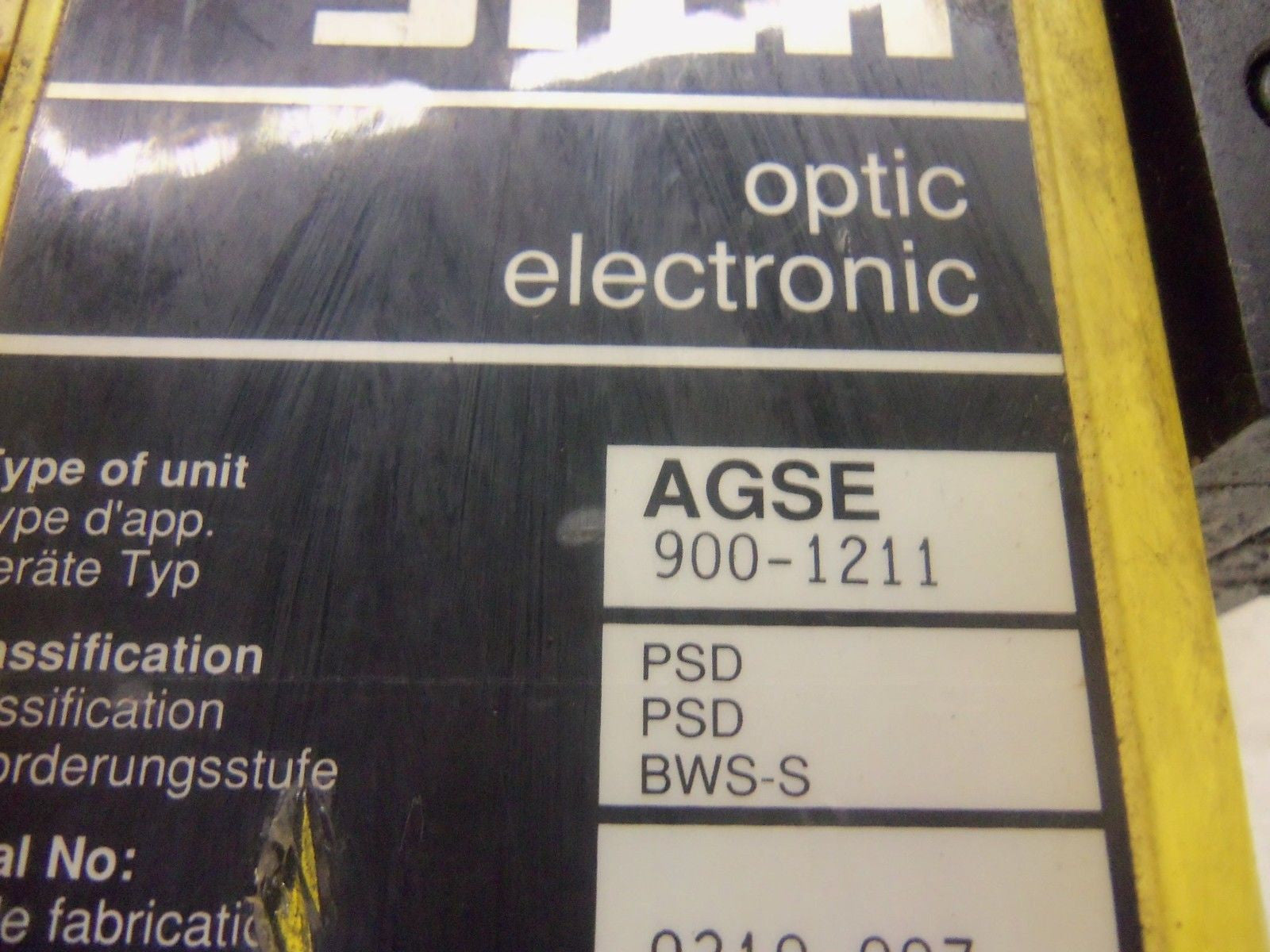 SICK OPTIC ELECTRONIC AGSE 900-1211 LIGHT CURTAIN *USED*