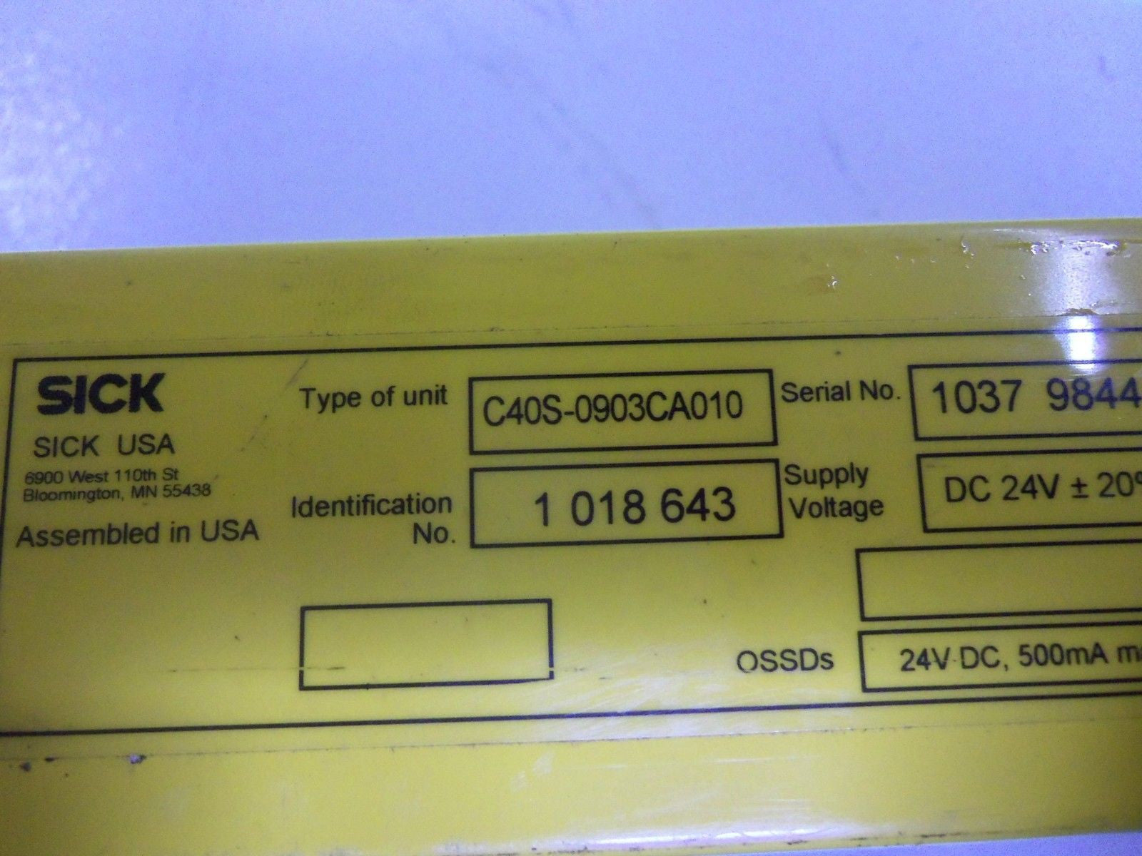 SICK C40S-0903CA010 LIGHT CURTAIN TRANSMITTER (AS PICTURED) *NEW NO BOX*