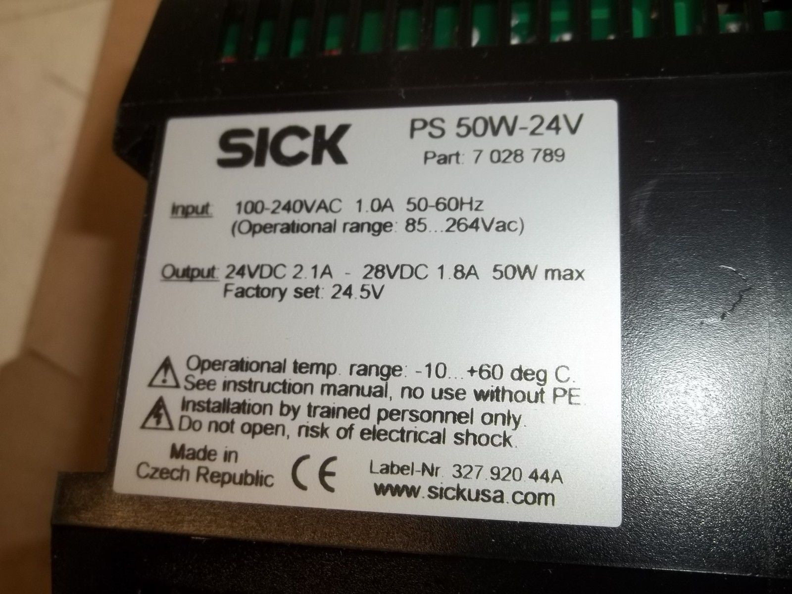 SICK PS50W-24V POWER SUPPLY 7028789 *NEW IN BOX*