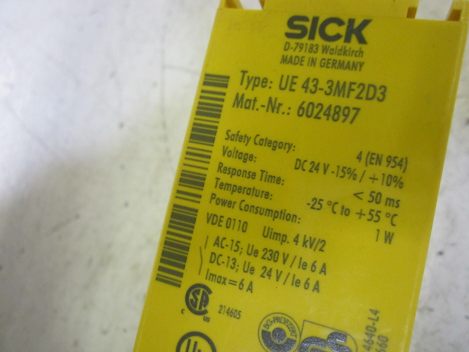 SICK UE43-3MF2D3 INTELLIFACE SAFETY RELAY 24VDC *USED*