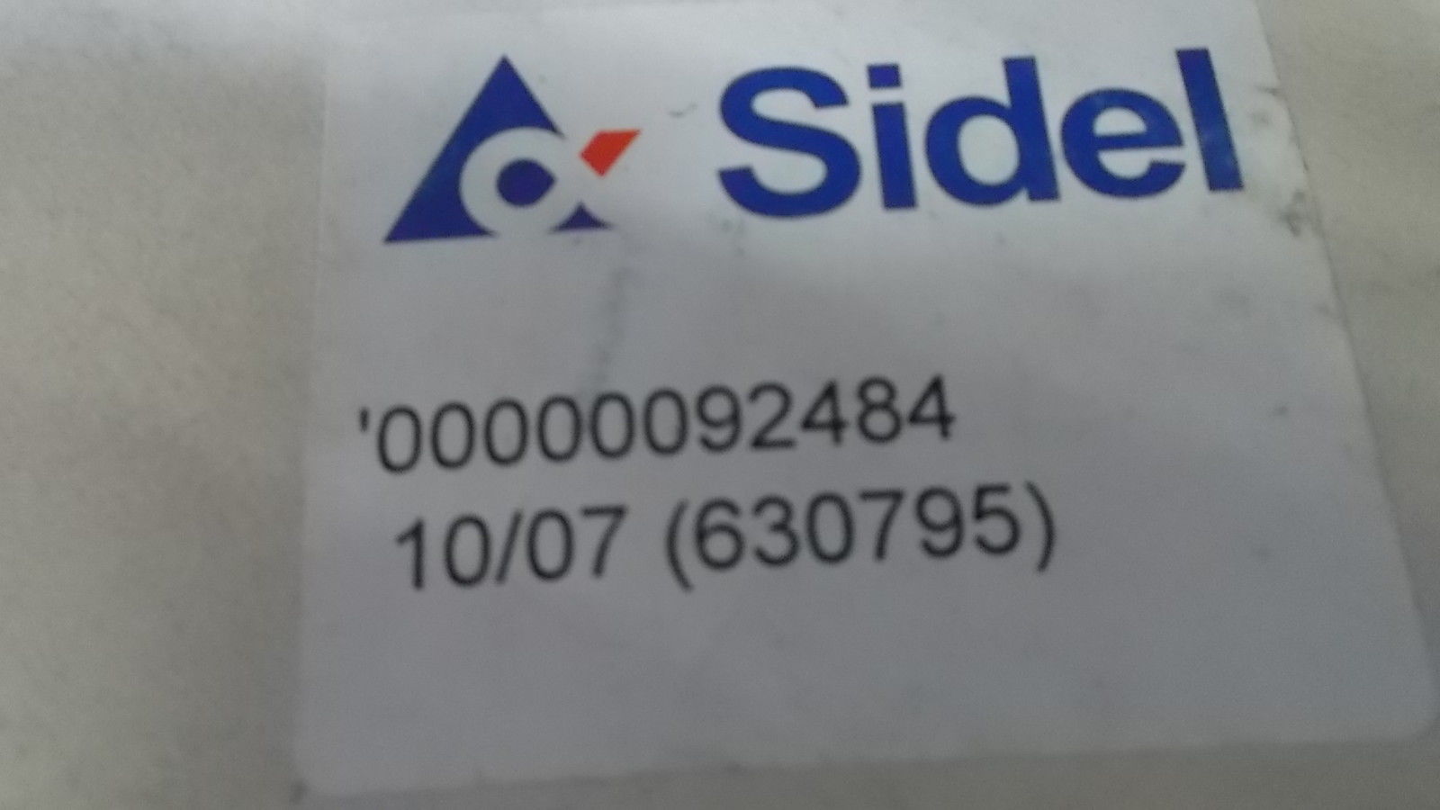 COMPATIBLE WITH SIDEL 00000092484 *NEW IN FACTORY BAG*