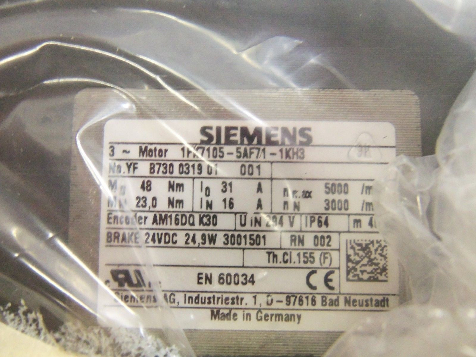 SIEMENS 1FK7105-5AF71-1KH3 SERVO MOTOR *NEW IN BOX*