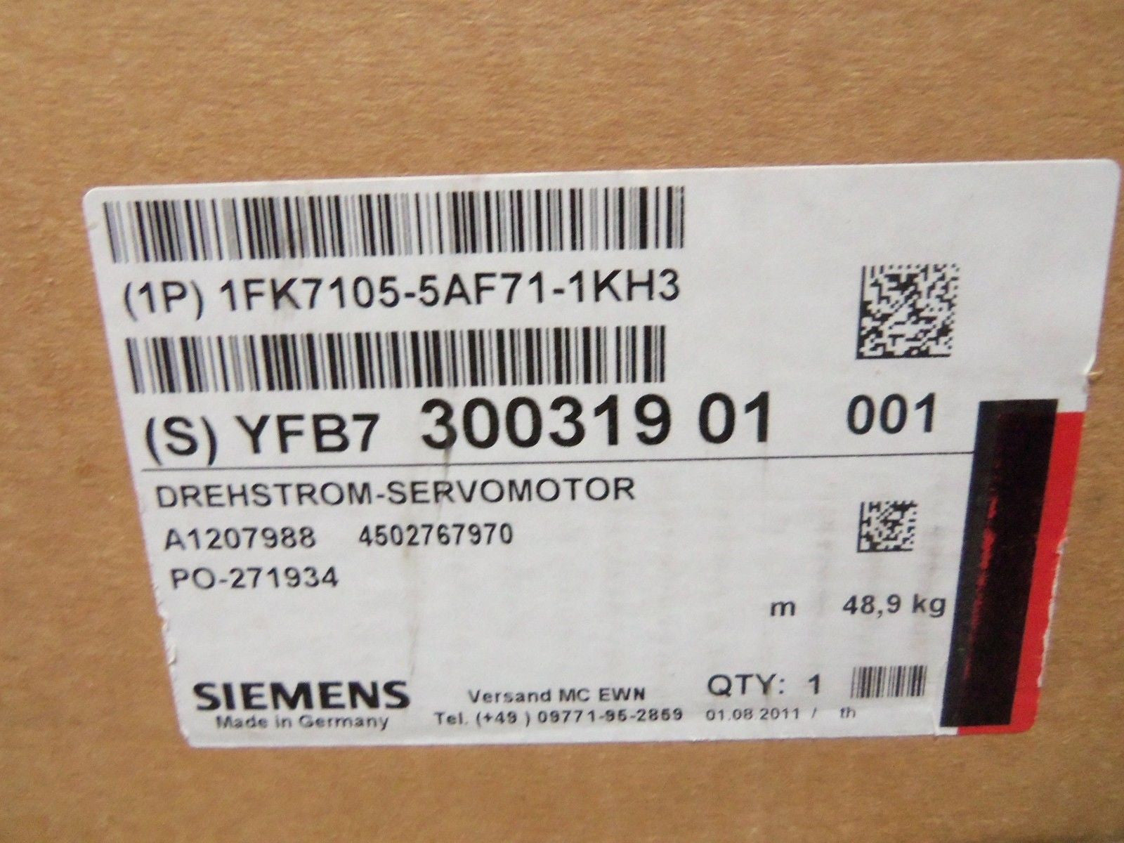 SIEMENS 1FK7105-5AF71-1KH3 SERVO MOTOR *NEW IN BOX*