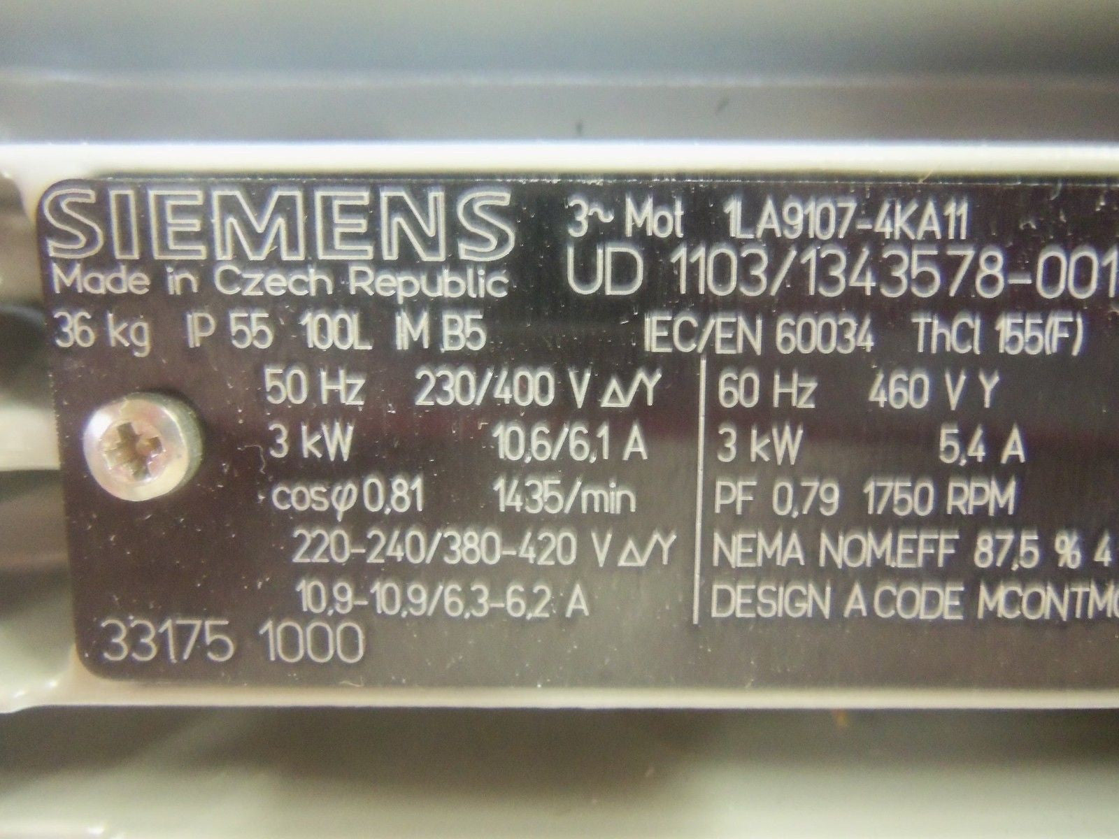 SIEMENS 1LA9107-4KA11 ELECTRIC MOTOR *NEW NO BOX*