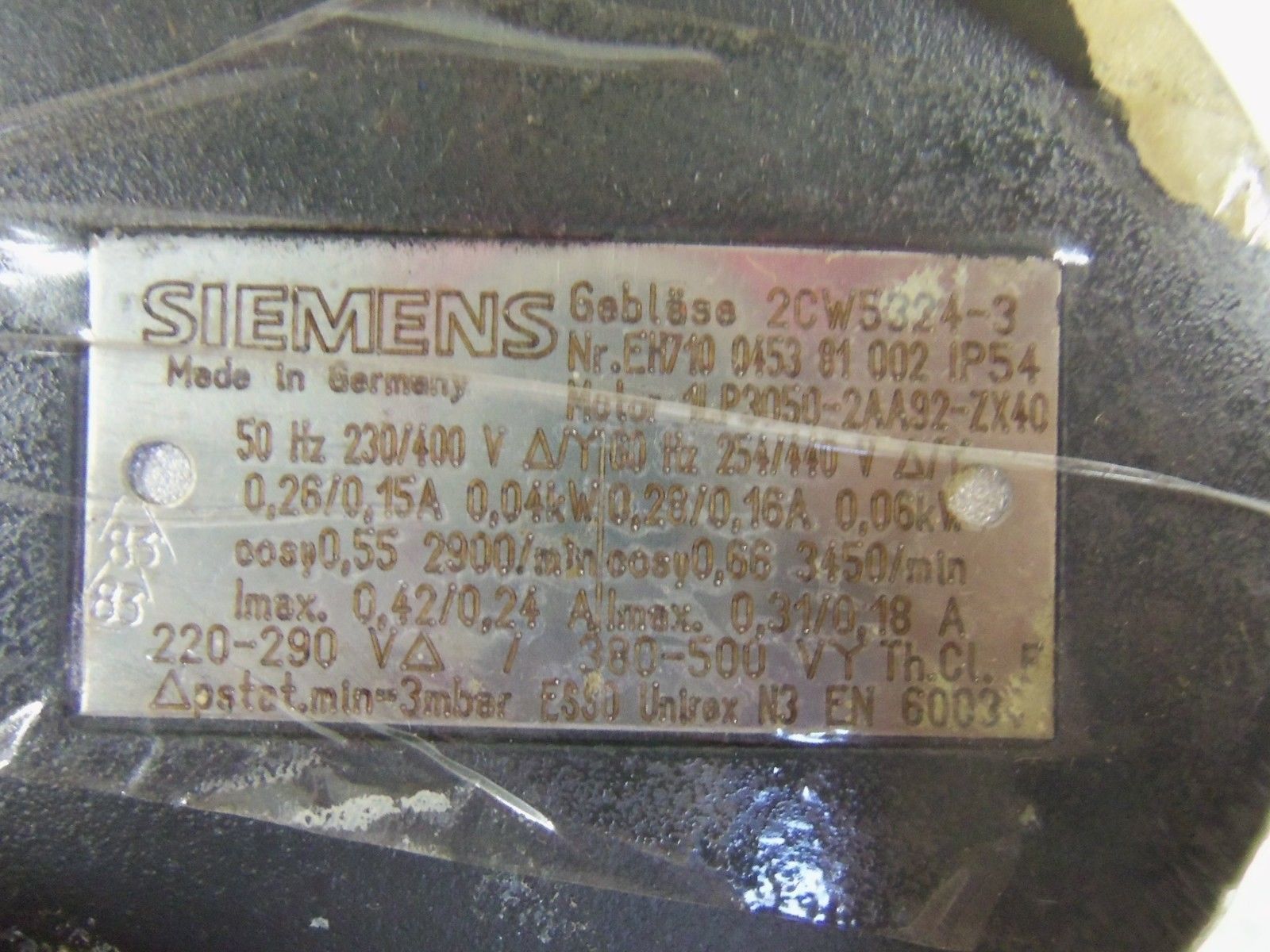SIEMENS 1LP3050-2AA92-ZX40 BLOWER *USED*