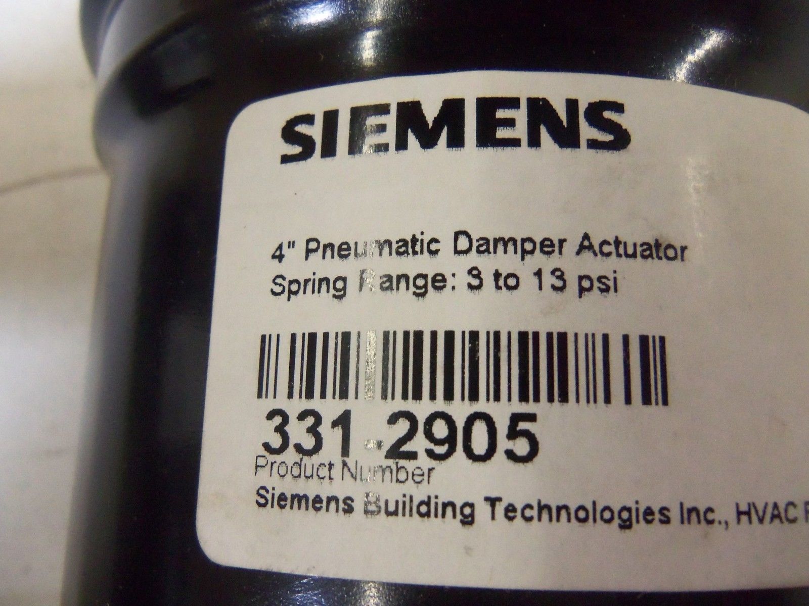 SIEMENS 331-2905 4" PNEUMATIC DAMPER ACTUATOR *NEW NO BOX*