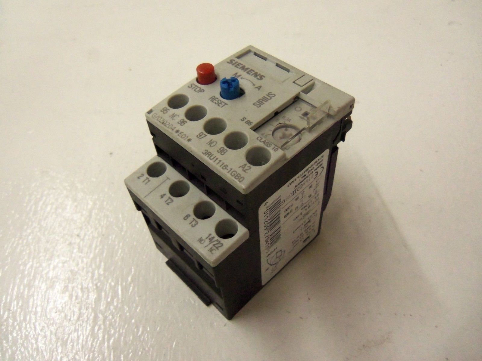 SIEMENS 3RU1116-1GB0 OVERLOAD RELAY 4.5-6.3A *USED*