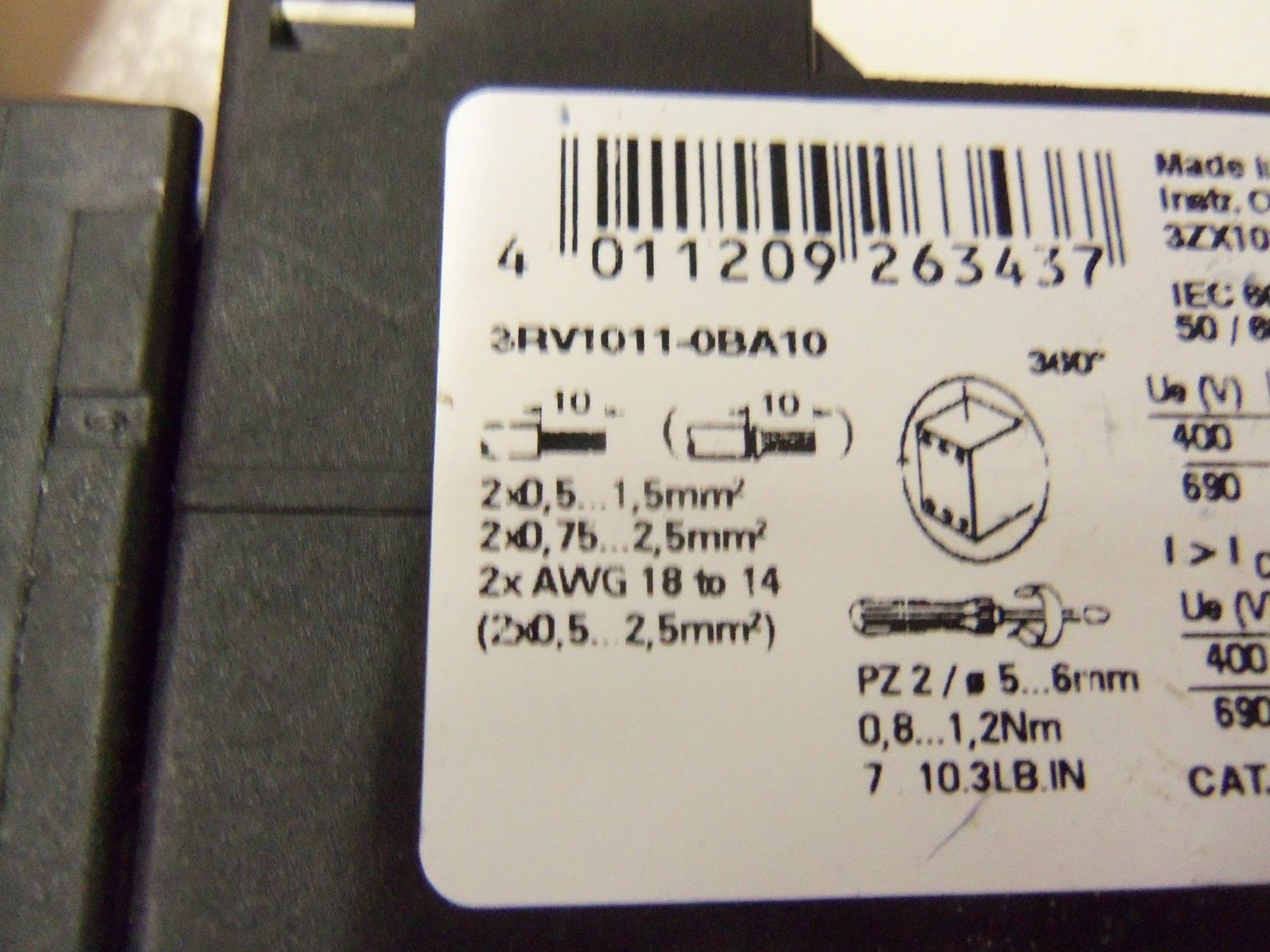 SIEMENS 3RV1011-0BA10 *USED*