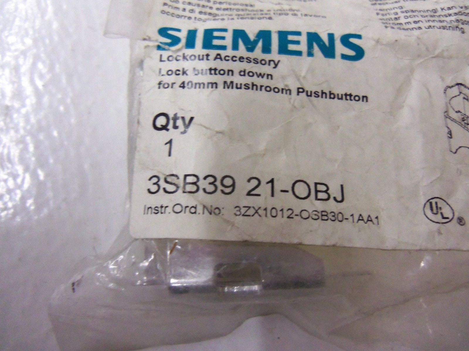 SIEMENS 3SB39 21-OBJ *NEW IN BAG*
